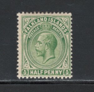 Falkland Islands 1912 King George V 1/2p Scott # 30 MH