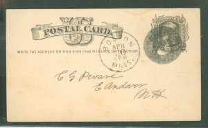 US UX5 Boston J in circle cancel to New Hampshire; message on the back advertising the weekly Globe, April 30, 1879, very nice