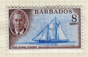 BARBADOS; 1950s early GVI pictorial issue fine Mint hinged 8c. value