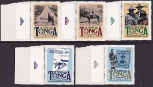 TONGA 1982 BOY SCOUTS self adhesive set optd SPECIMEN.......................8626