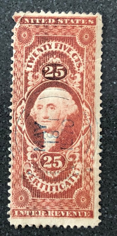 US stamps intern revenues 5 stamps R68, R69C, R71C, R44, R54D 1 mint NG, 4 used