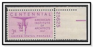 US #1089 Architects Plate # Single MNH