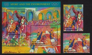 UN New York Basketball Volleyball Sport 2v+MS 1996 MNH SG#703-MS705