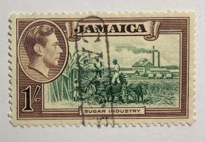 Jamaica  1938  Scott 125 used - 1sh, King George VI & Sugar Industry