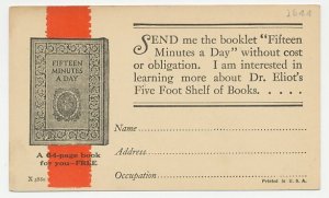Postal stationery USA Book - Fifteen minutes a day - Dr. Eliot
