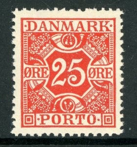 Denmark 1923 Postage Due 25 Ore scarlet Scott #J19 MNH B374