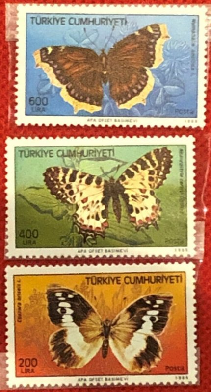 ZAYIX - 1988 Turkey 2422-2424 MNH - Nature - Insects - Butterflies 082422S03