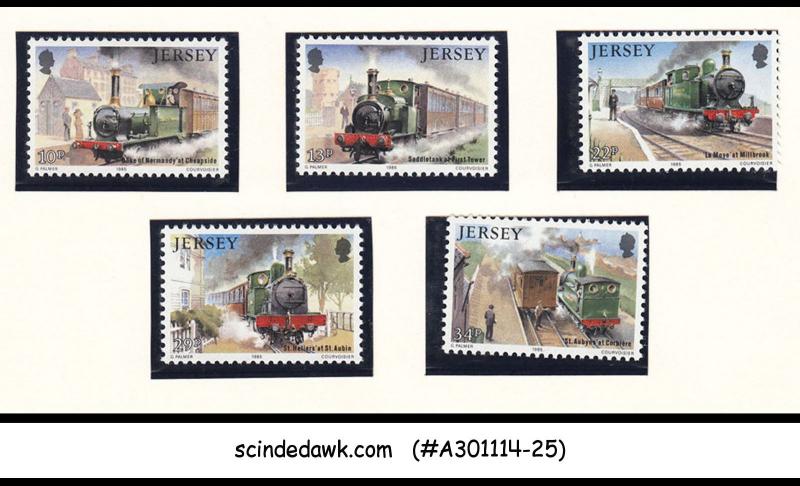 JERSEY - 1985 THE JERSEY WESTERN RAILWAY / TRAINS - 5V  - MINT NH