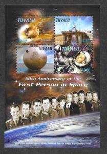 Tuvalu Mint NH MNH Souvenir Sheet First Person in Space!