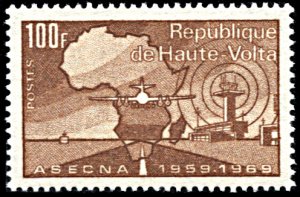 Upper Volta 204, MNH, Aerial Navigation and Safety Association (ASECNA)