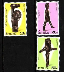 Jamaica-Sc#439-41-Unused NH set-Arawak Artifacts-1978-