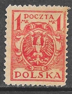 Poland 149: 1m Eagle on a Baroque Shield, perf 11.5, unused, NG, F