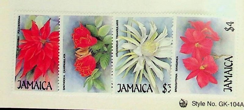 JAMAICA Sc 706-9 NH ISSUE OF 1988 - FLOWERS - (DF25)