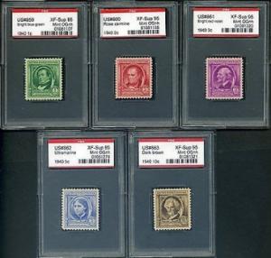 859-863 US AUTHORS SET XF-Superb 95 Mint OGNH stamp