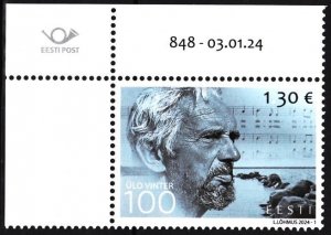 ESTONIA 2024-01 ART MUSIC: Ulo Vinter - 100, Composer. Data CORNER, MNH