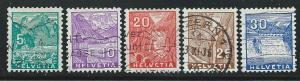 Switzerland  Scott 219-225  Used  Short set