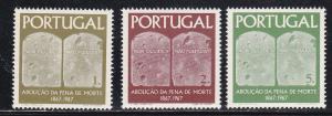 Portugal # 1014-1016 Abolition of Death Penalty, NH Half Cat