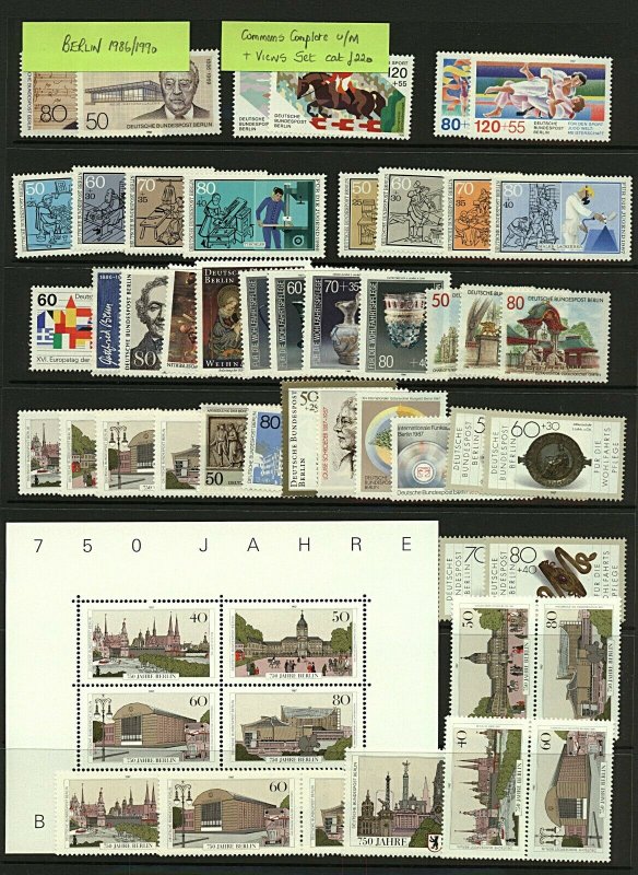 Germany Berlin 1989/90 complete collection of commemorative sets with def Stamps