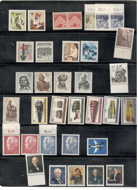 GERMANY BERLIN COLLECTION ON STOCK SHEET, MINT/USED