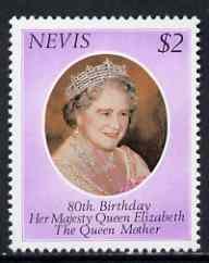 NEVIS - 1980 - Queen Mother 80th Birthday - Perf Single Stamp -Mint Never Hinged