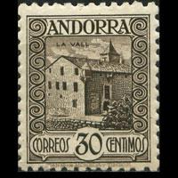 ANDORRA SP. 1933 - Scott# 19a La Vall House 30c NH