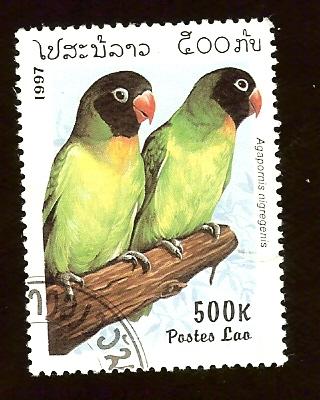 Laos 1316 500k Parrot bird cto nh