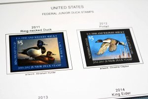 COLOR PRINTED US JUNIOR DUCK STAMPS 1992-2020 STAMP ALBUM PAGES (21 ill. pages)
