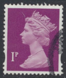 GB 1p Machin  SG Y1760  Used  2 bands  SC# MH199  see scans