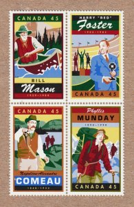 MASON, MUNDAY, COMEAU, HARRY FOSTER Canada 1998 # 1753a MNH Block of 4