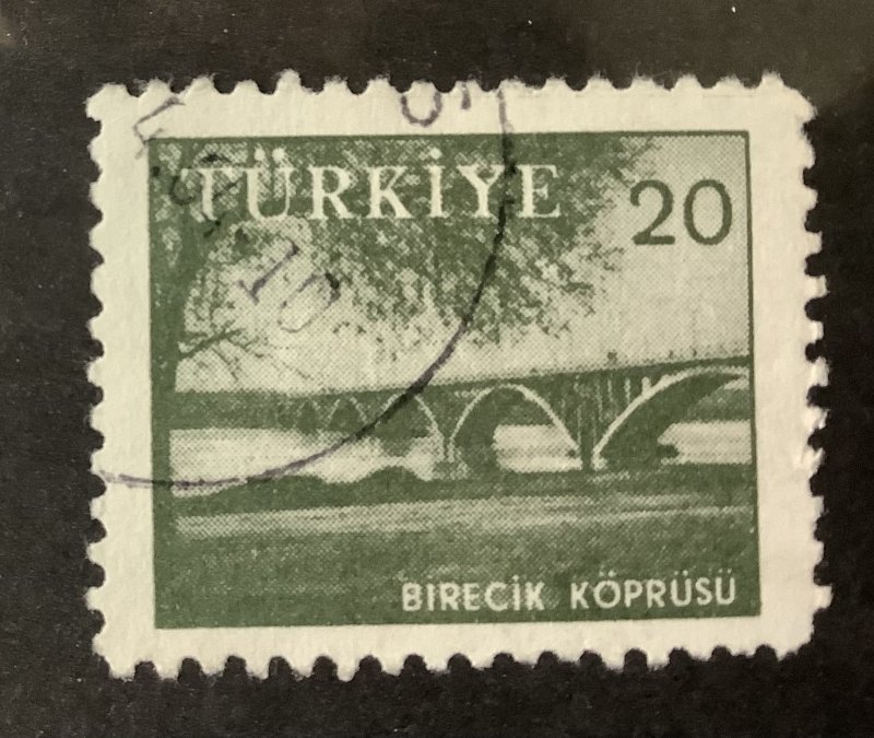 Turkey  1959  Scott  1446  used - 20k,   Euphrates Bridge, Birecik