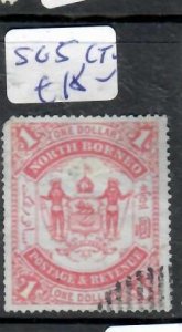 NORTH BORNEO $1  ARMS SG 5  CTO  VFU    P0311H