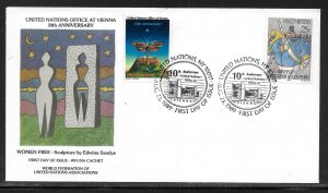 United Nations NY 552-553 10th UNPA Vienna WFUNA Cachet FDC First Day Cover