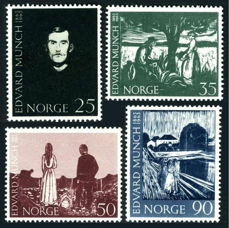 Norway 446-449,MNH.Michel 508-511. 1963.Paintings by Edward Munch,1863-1944.