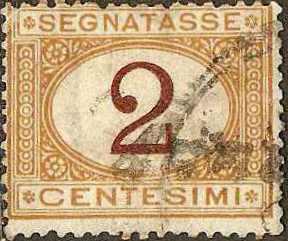 Italy - #J4 -used- 1870 - Numeral - 2c - SCV-$12.50