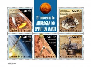 Guinea-Bissau - 2019 Spirit Landing on Mars - 5 Stamp Sheet - GB191009a