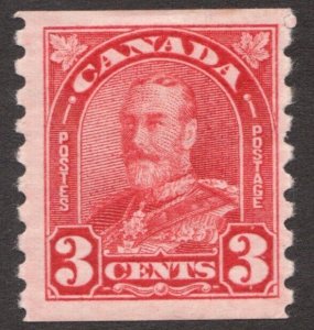 1931 Canada Sc #183 - 3¢ Coil - KGV Arch Leaf Issue - MH stamp Cv$12.50