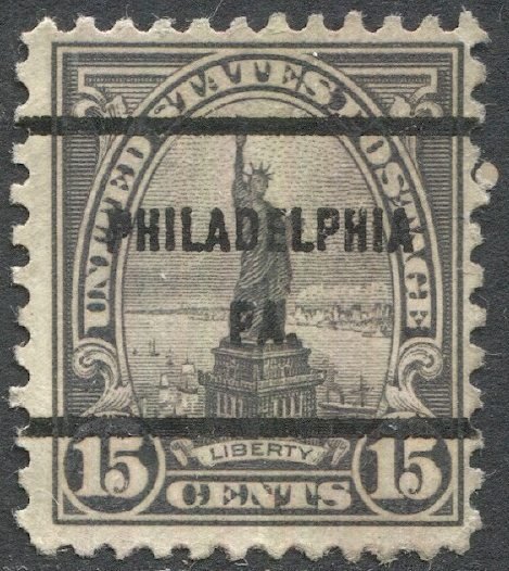 US Sc 696 Used 15c Liberty, PHILADELPHIA / PA  Bureau Precancel, VF