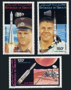 Djibouti C144-C146, MNH. Michel 293-295. Viking-1, Yuri Gagarin, A.Shepard.1981.