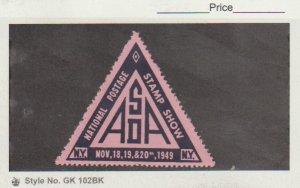 NY 1949 ASDA 1st National Stamp Show Triangle Poster Stamp  MNH