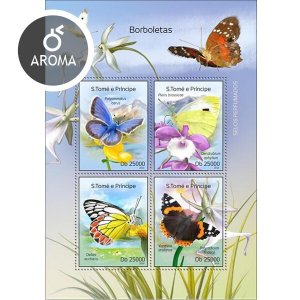 SAO TOME - 2014 - Butterflies - Perf 4v Sheet - Mint Never Hinged