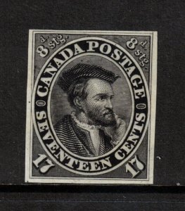 Canada #19TCi Very Fine Plate Proof On In Black On India Paper