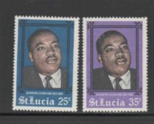 ST. LUCIA #235-236 1968 MARTIN LUTHER KING JR. MINT VF NH O.G