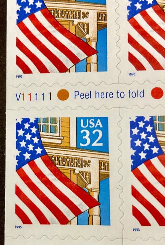 2920c  Flag over Porch  V1111  small date  MNH  32 cent Pane of 20 FV $6.40