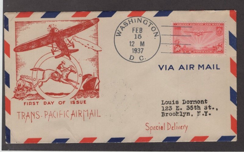 Scott C22 - Airmail. China Clipper On Fairway Cover    #02 C22FDI