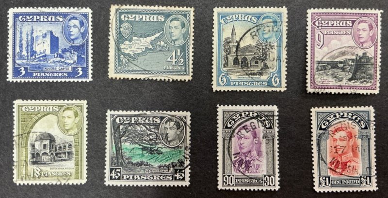 Cyprus #143-155 - 1938-1944 Complete set of 16 Used stamps.