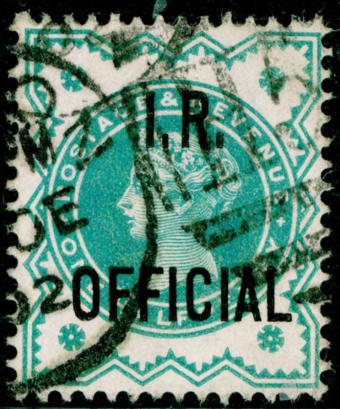 SG O17, ½d blue-green, FINE USED, CDS. Cat £12.