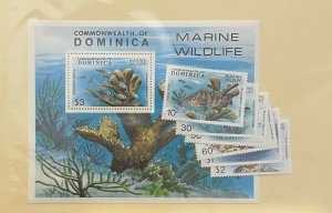 Stamps Dominica Scott #618-23, 624 nh