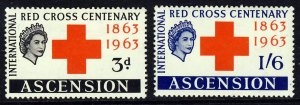 ASCENSION QE II 1963 Red Cross Centenary Set SG 85 & SG 86 MINT 