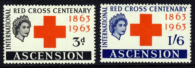 ASCENSION QE II 1963 Red Cross Centenary Set SG 85 & SG 86 MINT 