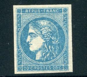 FRANCE 44 MINT NH w/Holcombe Certif: states o.g. Vert. crease